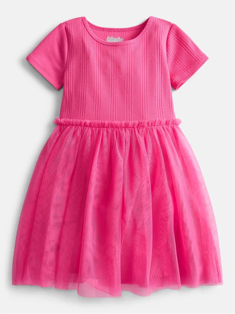 Wonder Nation Girls' Tutu Dress with Short Sleeves, Sizes 4-18 & Plus | Walmart (US)