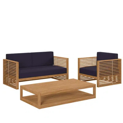 3-Piece Teak Wood Outdoor Patio Outdoor Patio Set | Wayfair North America