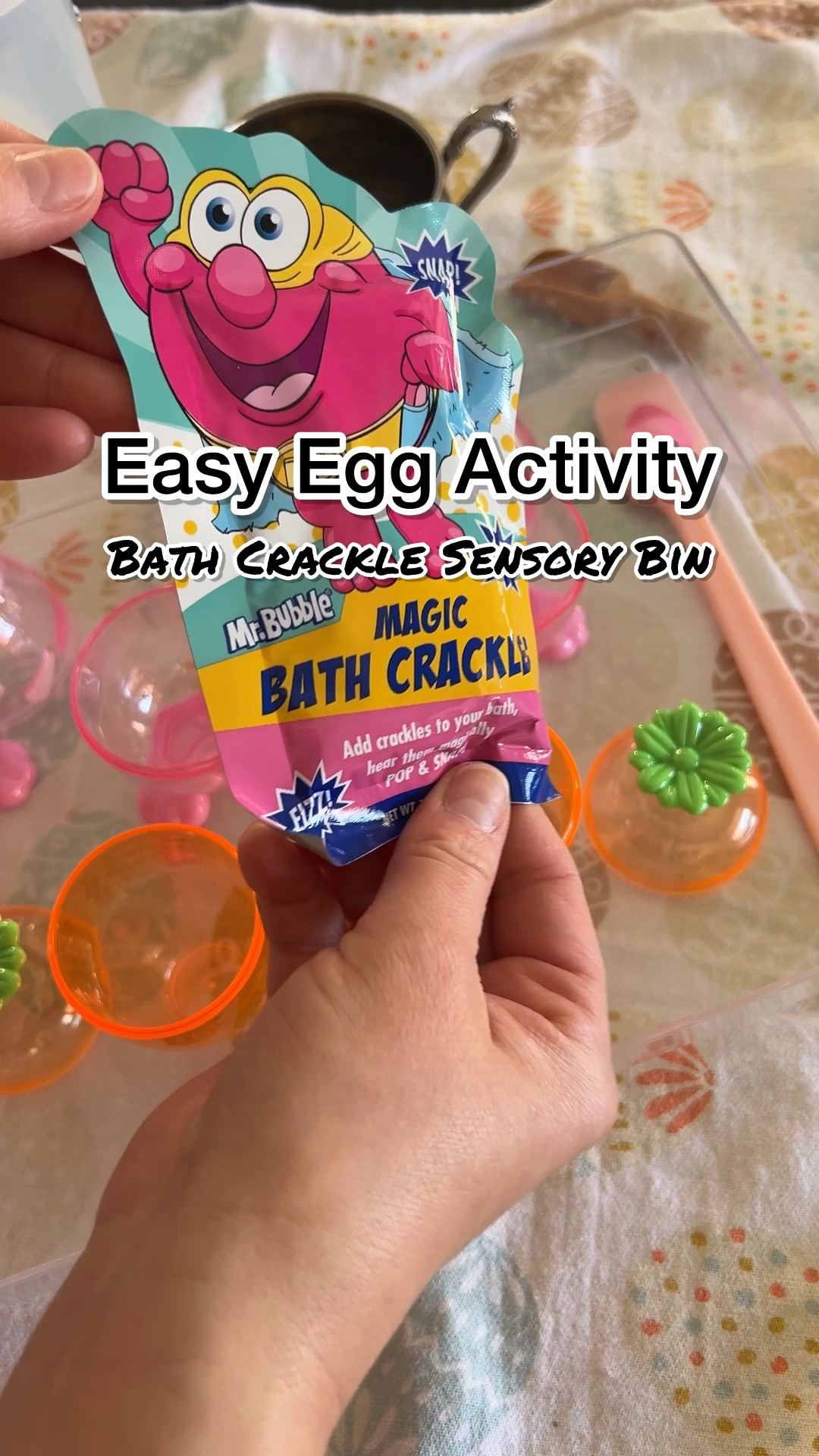 Try this fun Easter egg activity using bath crackles in a sensory bin

#LTKVideo #LTKkids #LTKSeasonal