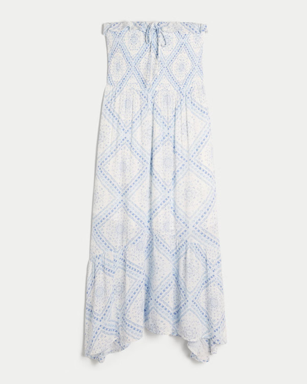 Women's Strapless Smocked Maxi Dress | Women's Dresses & Rompers | HollisterCo.com | Hollister (US)