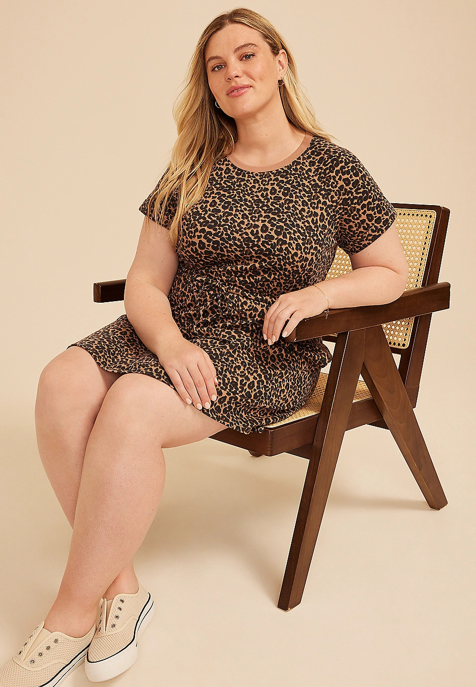 Plus Size 24/7 Animal French Terry Mini Dress | Maurices