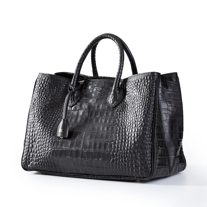 Elisabetta Croc Embossed Handbag | Mark and Graham