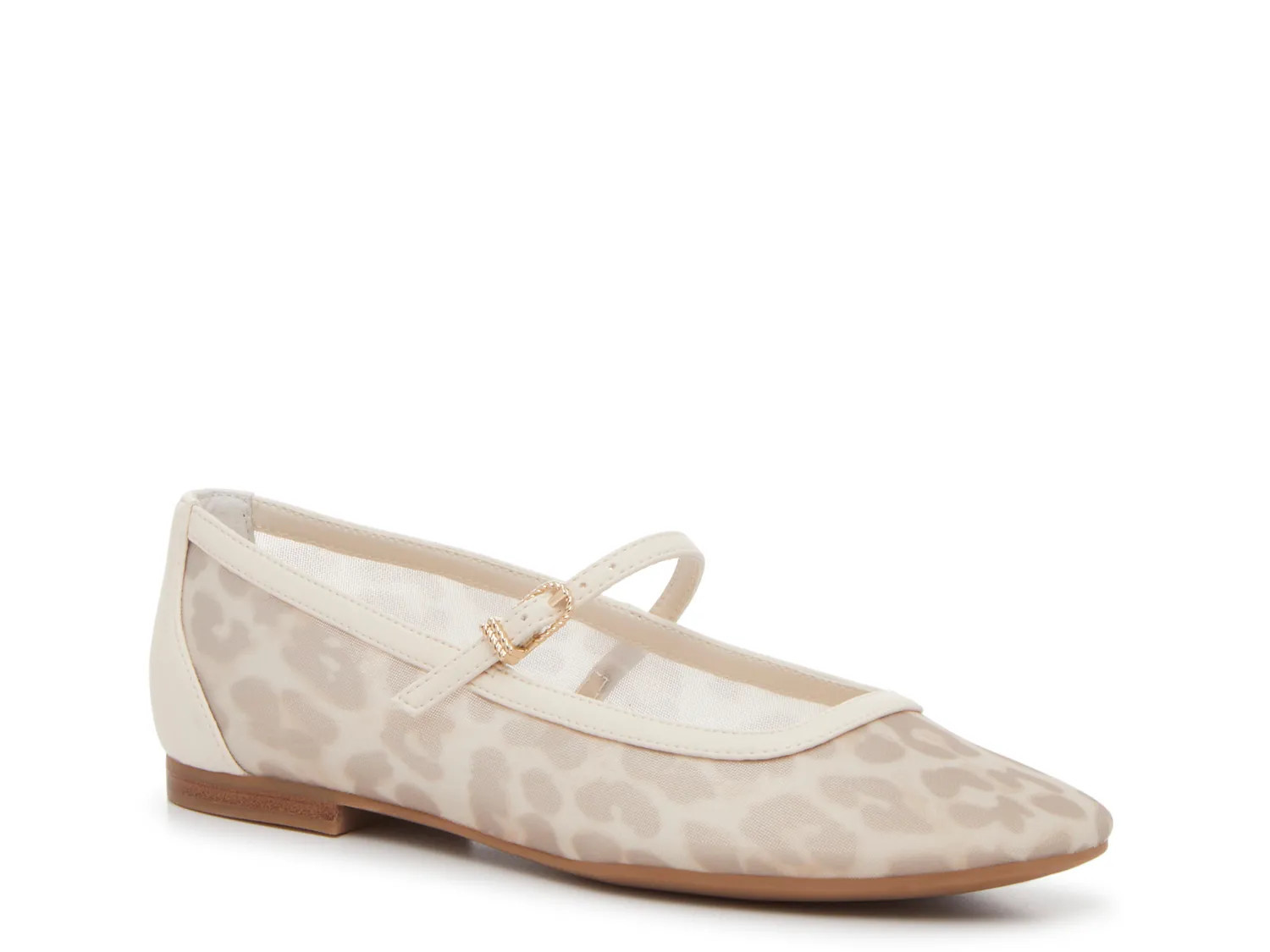 Dolce Vita Aileen Mary Jane Flat | Women's | Off White Leopard Print | Size 6.5 | Flats | Mary Jane | DSW