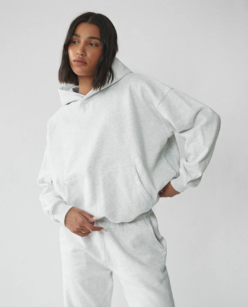 Oversized Hoodie - Light Grey Melange | Adanola UK