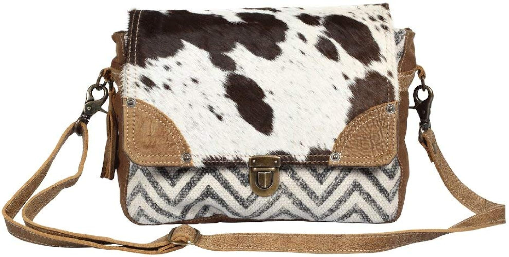 Myra Bag Pearl Fusion Upcycled Canvas & Cowhide Messenger Bag S-1380 | Amazon (US)