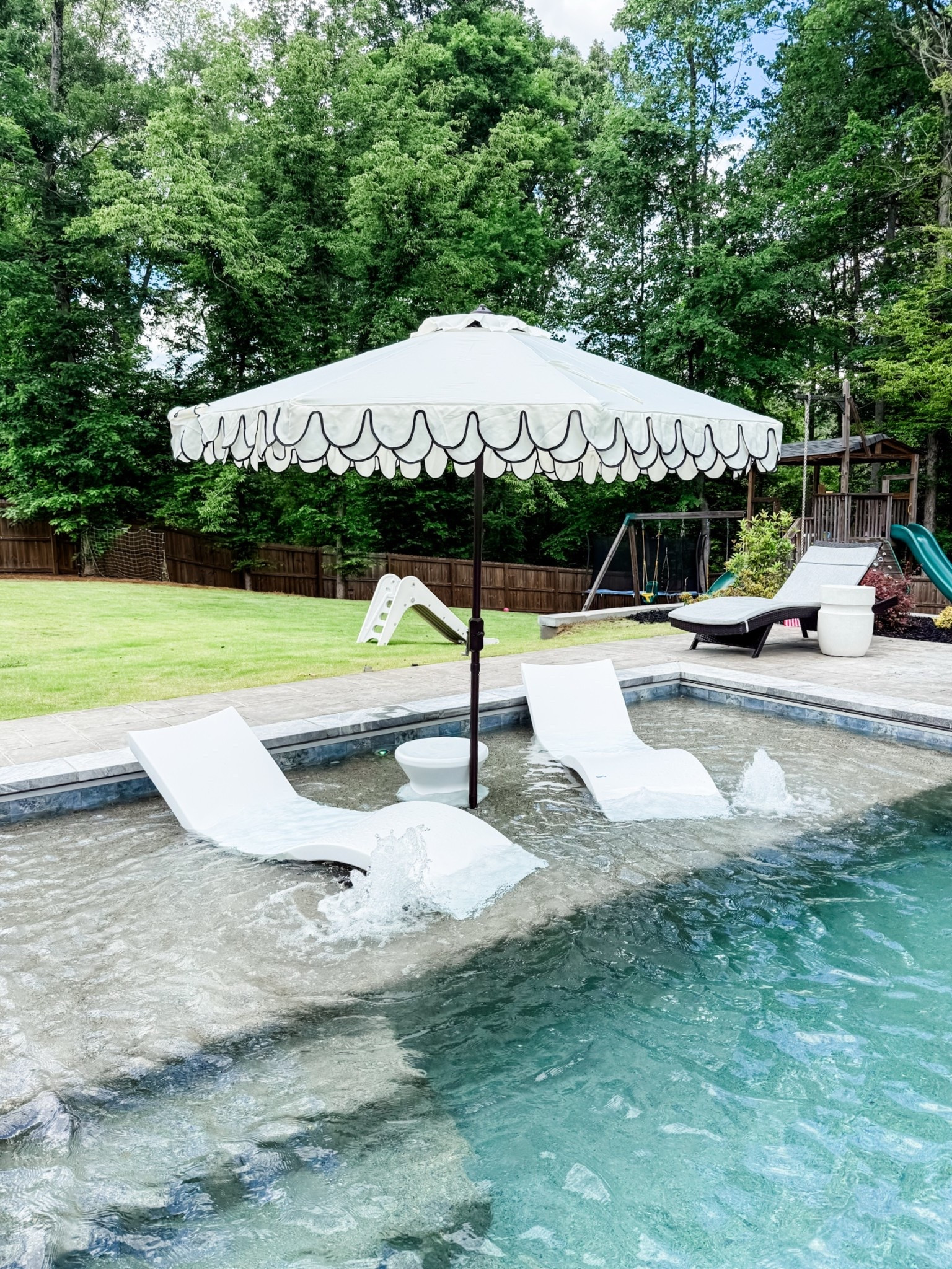 Pool umbrella is from Amazon and comes in other colors. Ours is the white with black trim.

Click here to shop 

Pool | umbrella | summer | beach | vacation | home | spring | shade | pole | lounge | tan | family | white | ruffle | adjustable | relax

#LTKSeasonal #LTKHome #LTKSwim