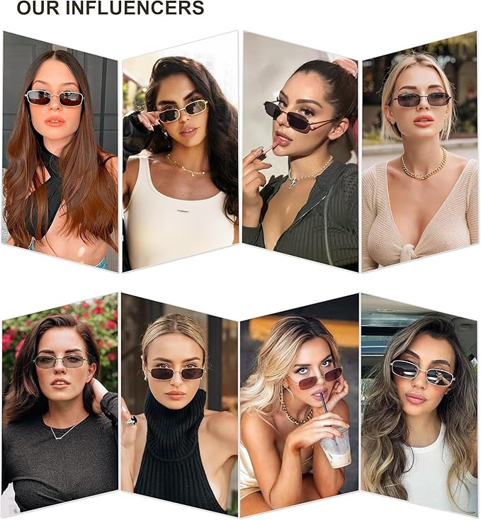SOJOS Small Y2k Narrow Rectangle Sunglasses Womens Mens Retro 80s 90s Skinny Sunnies SJ1187 | Amazon (US)