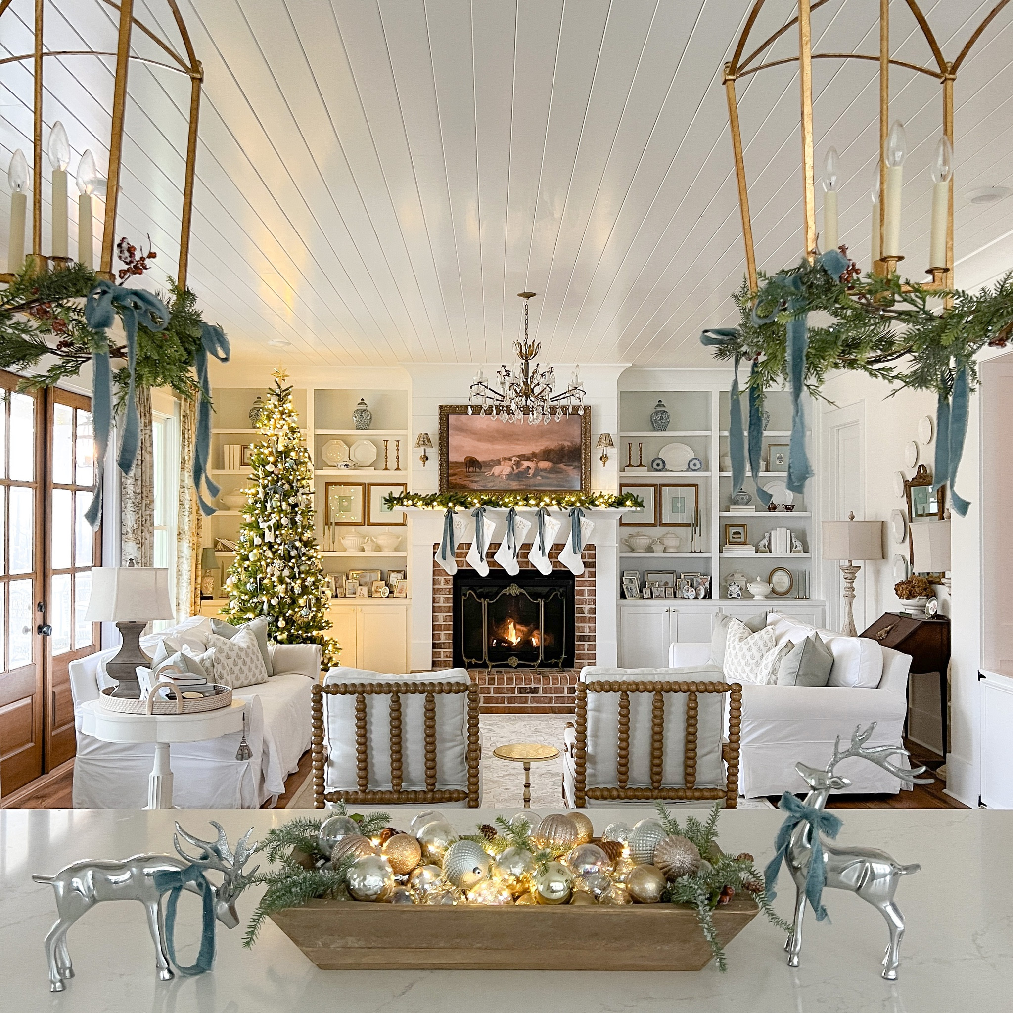 Blue and white Christmas 🎄 #christmastree #christmasdecor #christmasdecorations 

#LTKSeasonal #LTKHoliday #LTKfamily