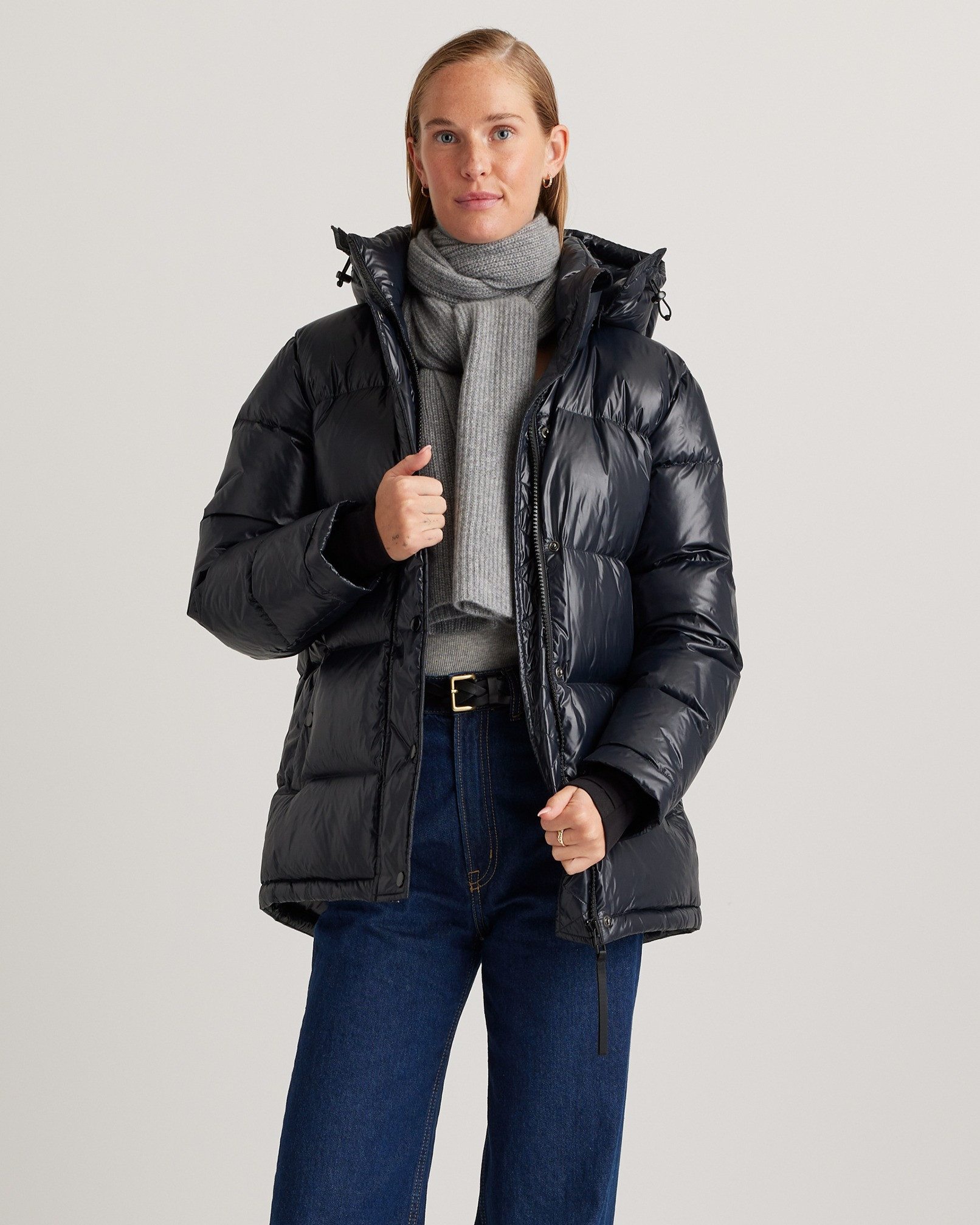 Quince | Mongolian Cashmere Ribbed Scarf in Heather Grey | Quince