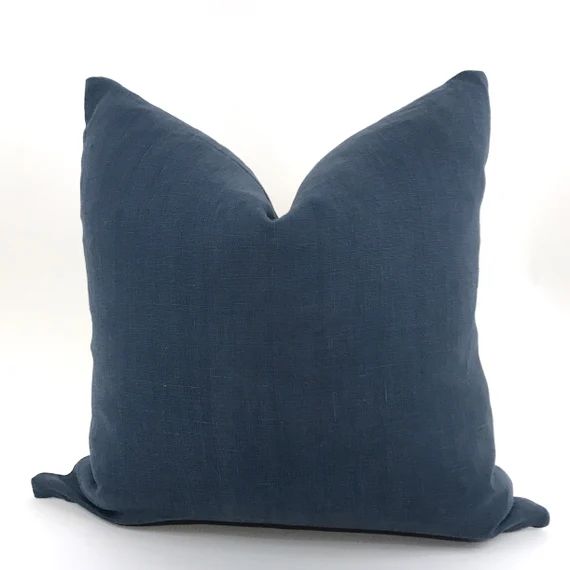 Blue European Linen Pillow Cover | Etsy | Etsy (US)
