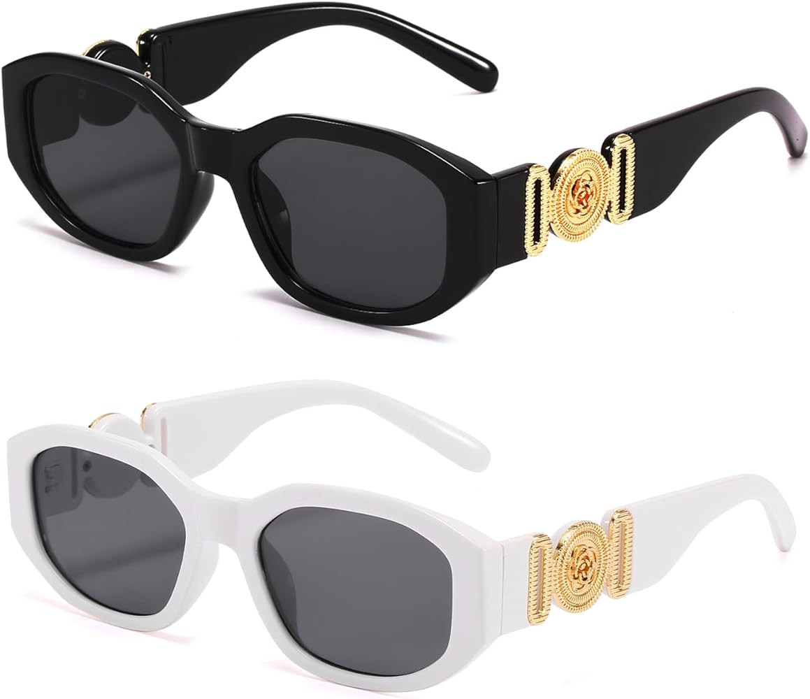 BUTABY Rectangle Sunglasses for Women Retro Driving Glasses 90’s Vintage Fashion Irregular Fram... | Amazon (US)