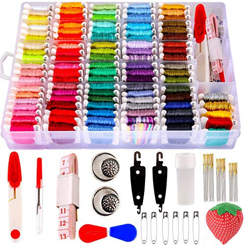 YITOHOP 200pcs+ Embroidery Floss kit, Friendship Bracelet String Kit with Organizer Box-Included 100pcs Friendship Bracelet Floss Thread,Cross Stitch Kits Xmas Gifts | Amazon (US)
