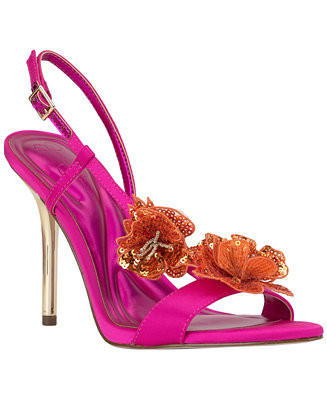 Women's Nivory Sequin Flowers Stiletto Sandals | Macy's