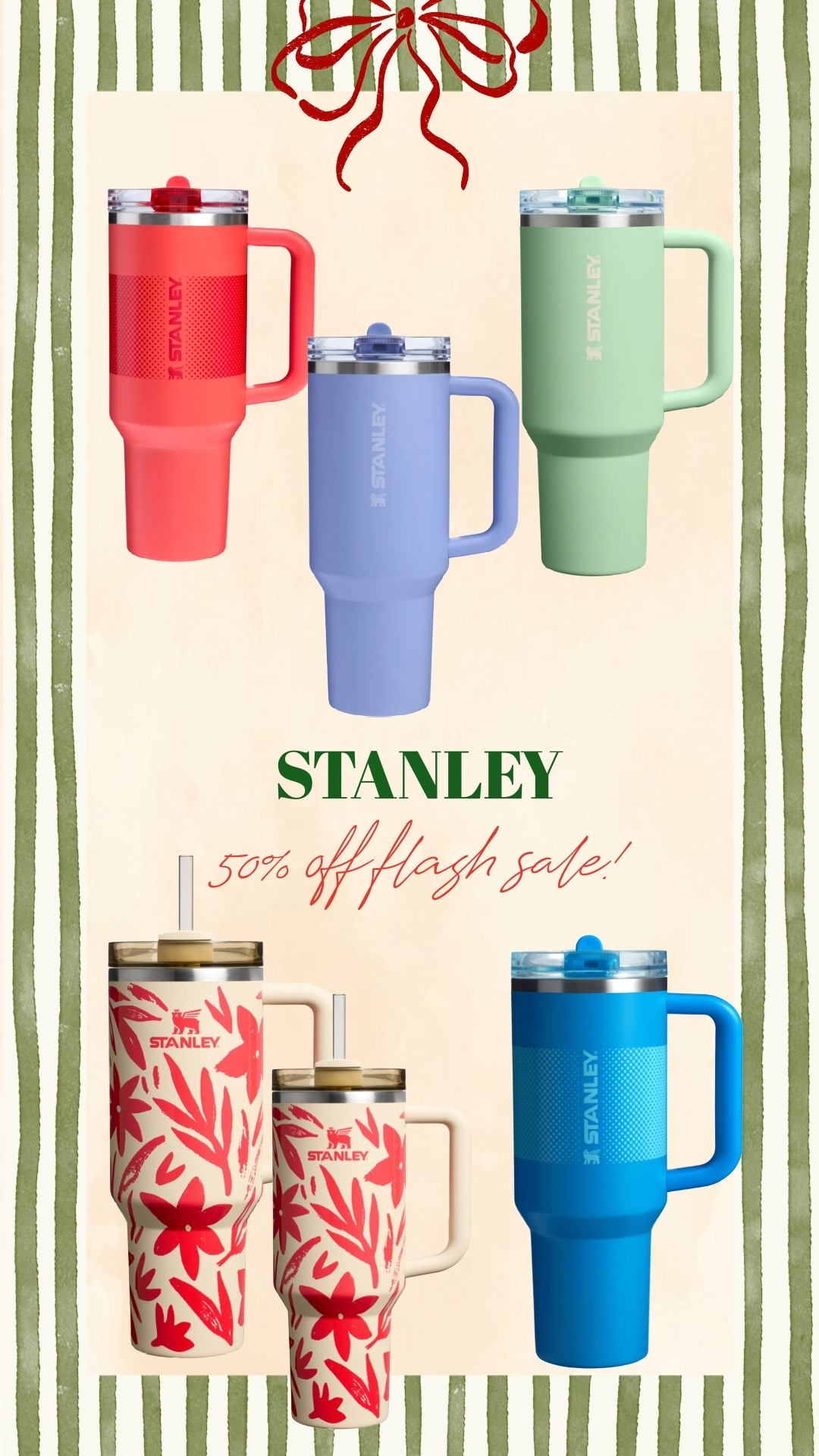 Stanley quencher flash sale!! 50% today 🎁🎁🎁

#LTKHoliday #LTKGiftGuide #LTKSaleAlert