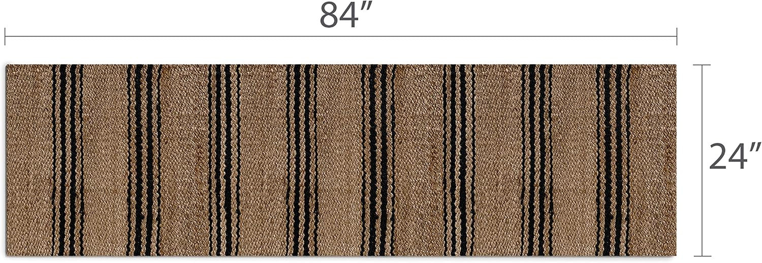 Barnyard Designs 2x7 Handspun Natural Indoor Jute Rug Runner, Small Braided Rug, Jute Runner Rug,... | Amazon (US)