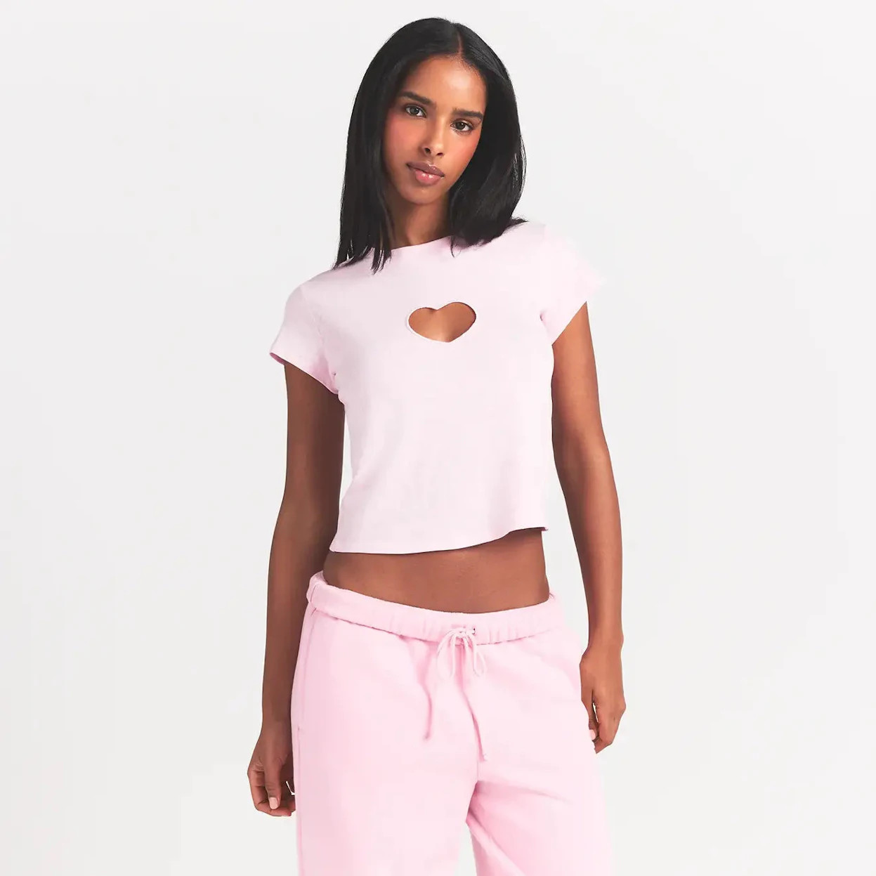 WORN IN JERSEY HEART BABY TEE | BABY PINK | SKIMS | SKIMS (US)