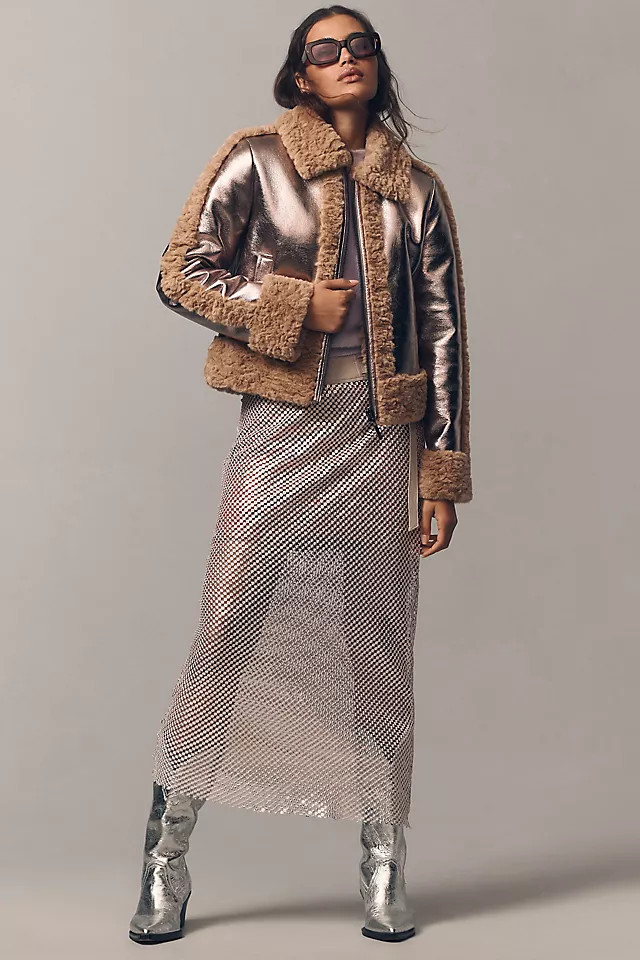 Pilcro Chainmail Column Maxi Skirt | Anthropologie (US)