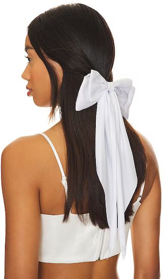 Pleir Hair Bow in White | Revolve Clothing (Global)