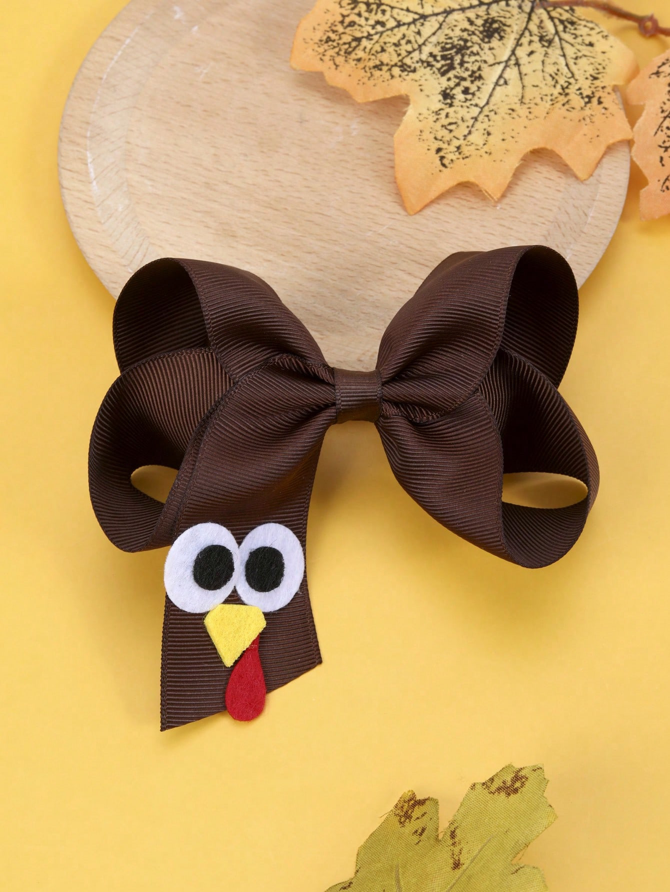 1pc/pack Thanksgiving Style Cute Turkey Shaped Hair Clip With Bowknot For Kids | SHEIN