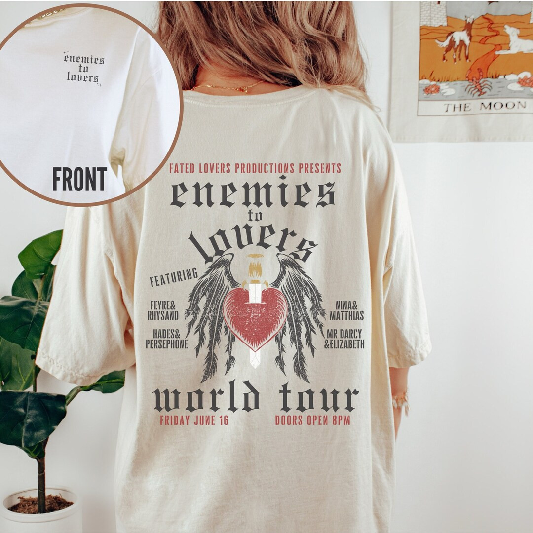 Enemies to Lovers Distressed Band Tee Bookish Crewneck Bookish - Etsy | Etsy (US)