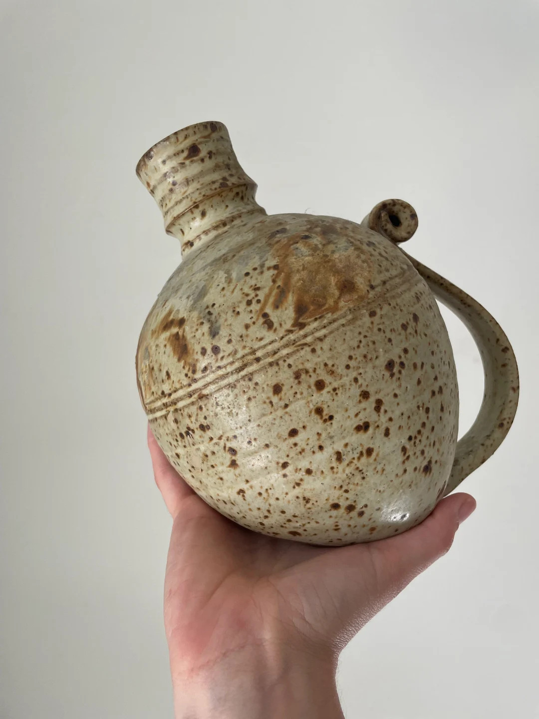 Handmade Speckled Stoneware Jug Vintage Vessel | Unique Home Decor - Etsy | Etsy (US)