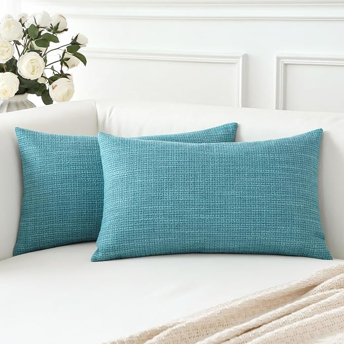 OTOSTAR Linen Throw Pillow Covers Set of 2 Decorative Lumbar Pillowcases Cushion Covers 12x20 Inc... | Amazon (US)
