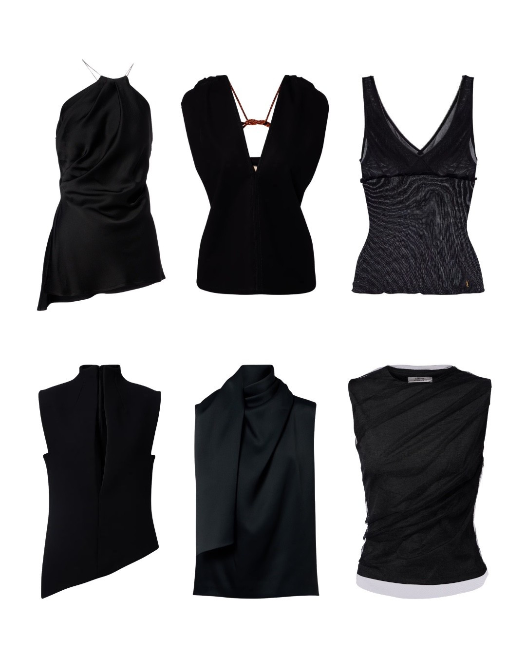 This edit leans more directional — asymmetrical necklines, fluid draping, and sheer details that feel modern and refined. A polished alternative to basic black tops.
#modernfashion #eveningstyle #structuredtop #capsuleedit #fashionfinds



#LTKootd #LTKOver40 #LTKPetite