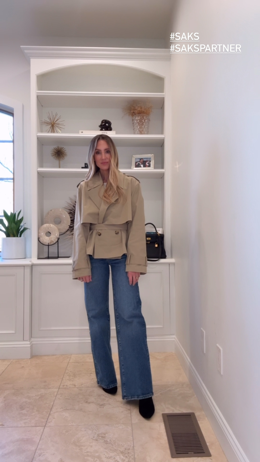 #SaksPartner This adorable Trench Coat from Saks just pulls every outfit together in the easiest way. I love this simple and elevated look so much! With the Friends & Family Sale, you can take 25% off new arrivals, valid 12/4–12/9! @Saks #Saks