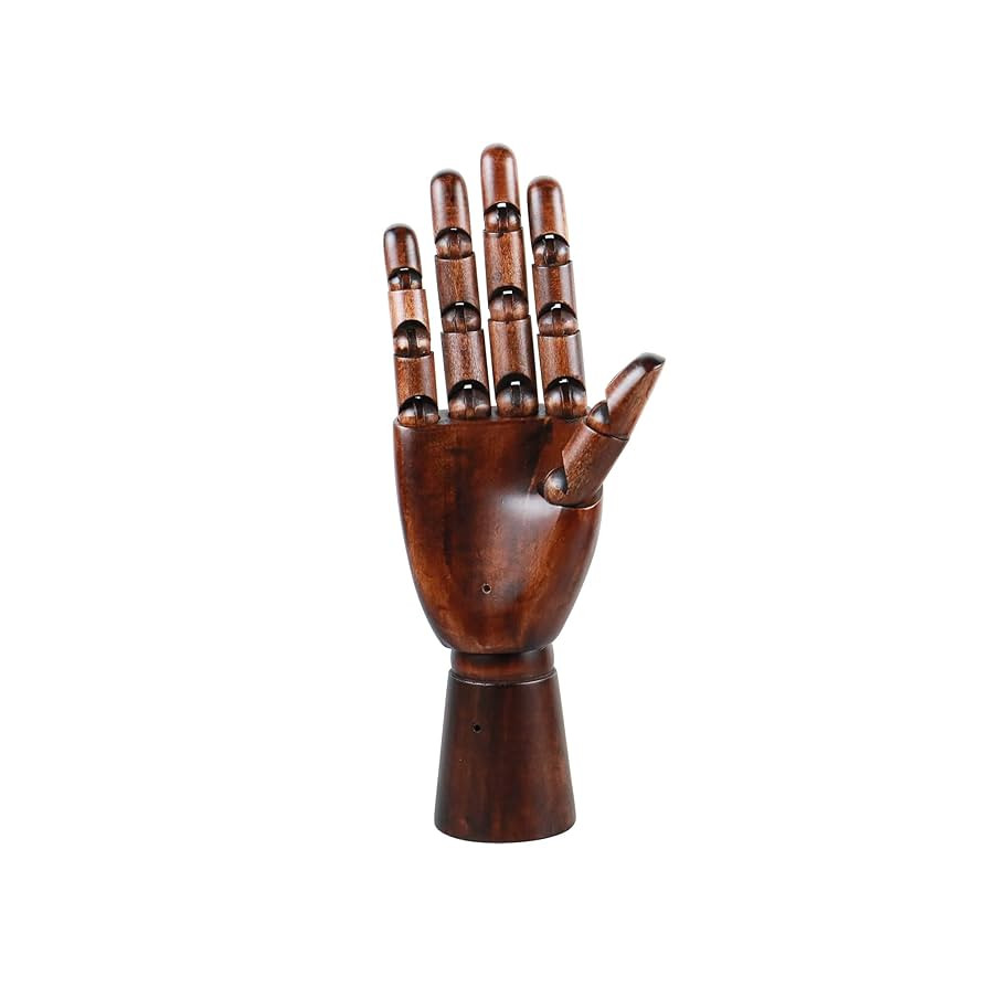 Hand Jewelry Holder Wooden Hand Mannequin for Jewelry, Ancient Dark Red Manikin Right Hand for Je... | Amazon (US)