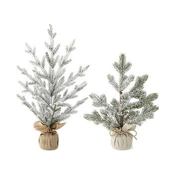 North Pole Trading Co. Burlap Flocked Christmas Tabletop Tree | JCPenney