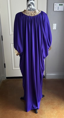 Vintage 1970’s My Kinda Gal Purple Caftan With Gold Sequins  One Size  | eBay | eBay US