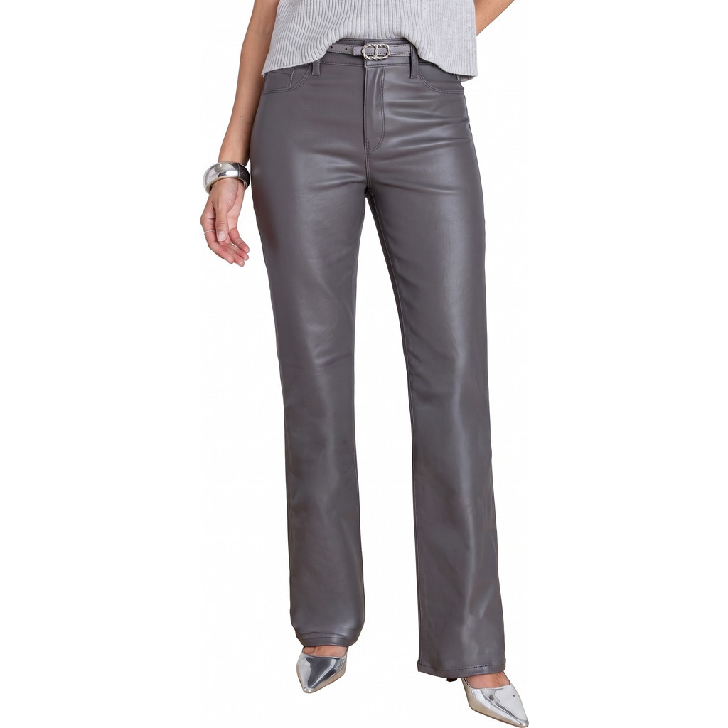 The Noli Shop Aria Coated Flare Jeans in Grey Chateau at Nordstrom, Size 29 | Nordstrom