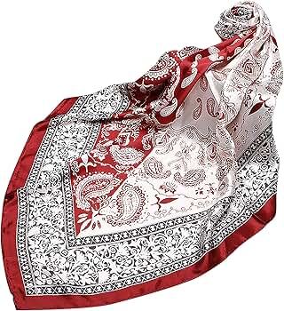 NOVMAY Women's Fashion Scarves Silk Satin Square Head Scarf Floral Print Headscarf for Women 35 X... | Amazon (US)