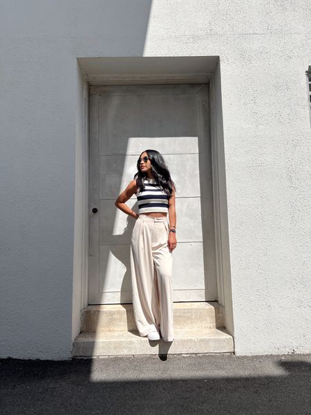 Striped top, women’s trousers, oversized pants, Amazon pants, summer style

#LTKsalealert