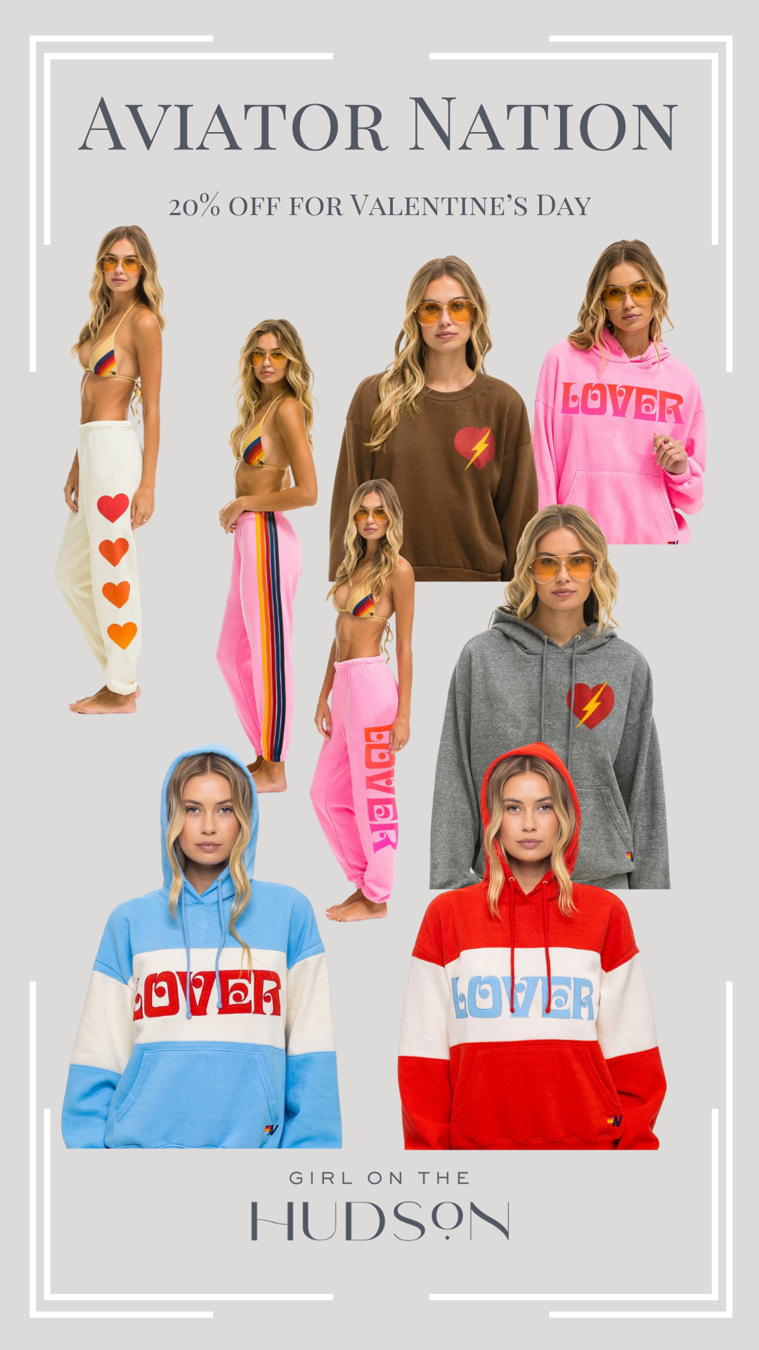 20% off all Aviator Nation for Valentine's Day! These are my go-to sweatpants and sweatshirts for the weekend. SO warm and cozy and super cute. LOVE the new Valentine's Day collection!!!  

 #LTKselfcare #LTKActive #LTKSaleAlert