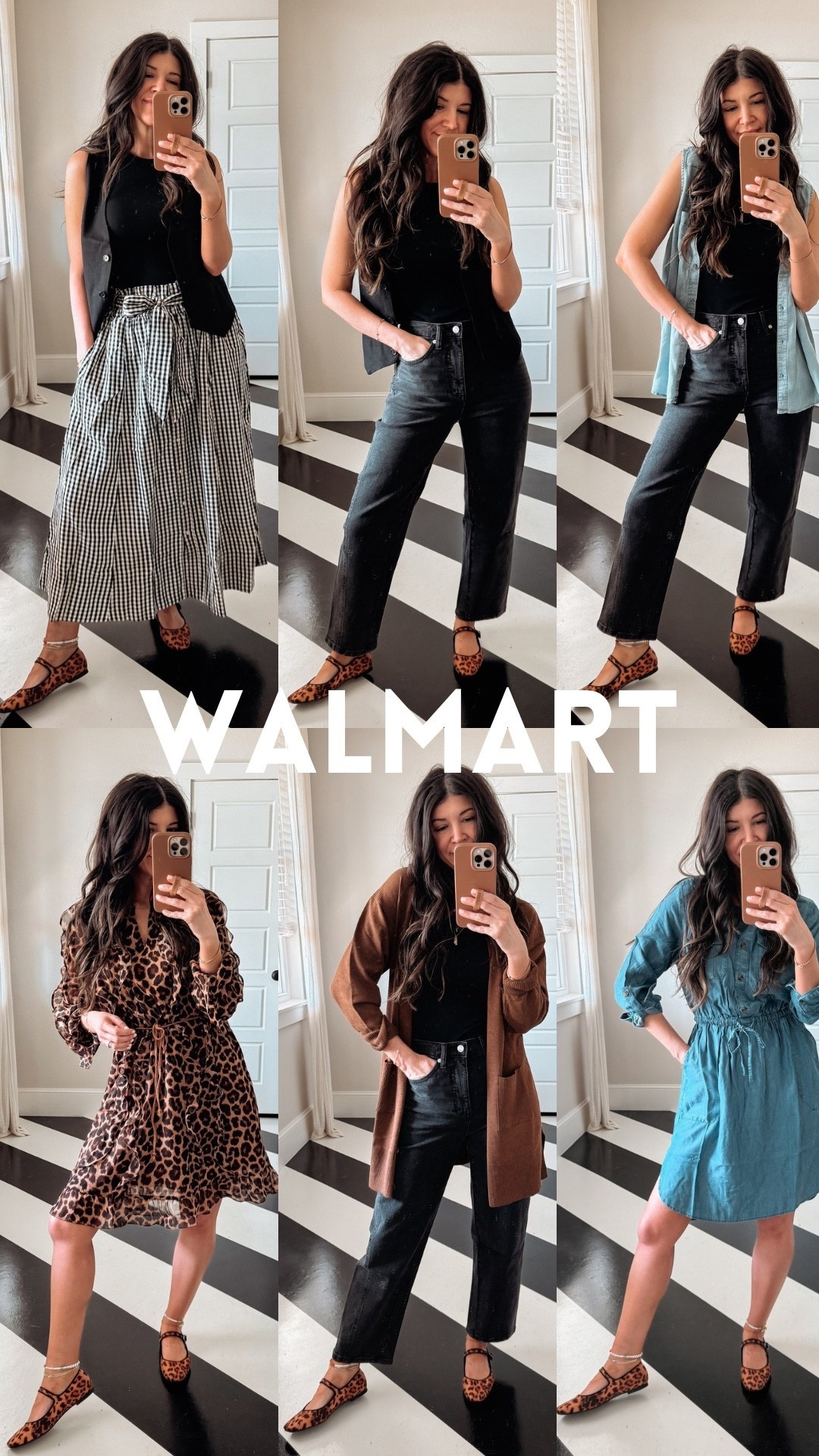 walmart work wear haul office outfits 

gingham skirt / barrel jeans / chambray button down / leopard dress / work dress / office dress / cardigan / office look / office outfit