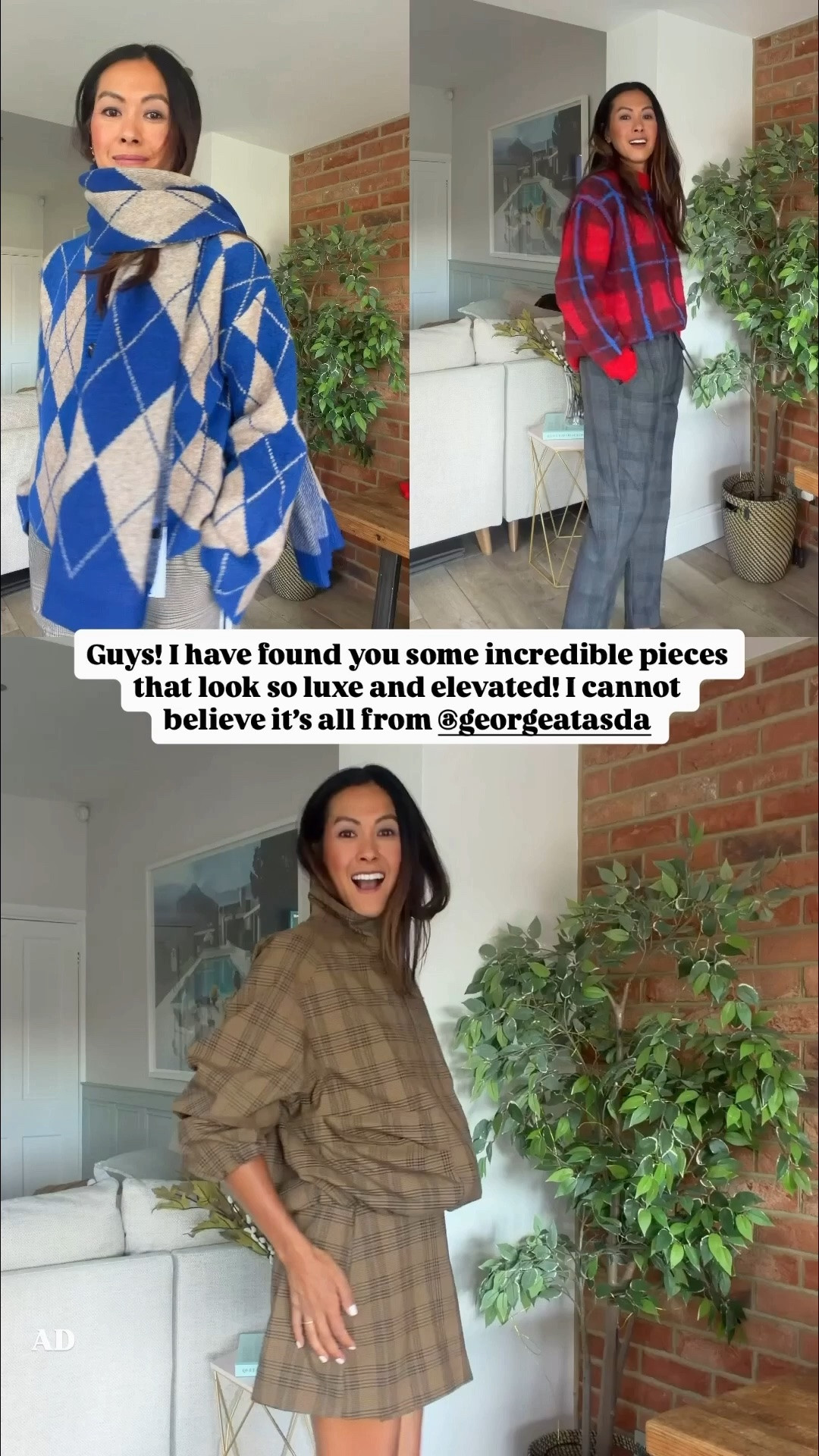 These pieces are SO chic and look so luxe and elevated! I am obsessed with it all and cannot believe it’s all George! The argyle knits are insane and the check bomber with wrap skirt is SO good!! The prices are unbelievable too! I’m wearing an 8 in the trousers and skirts and a small in the knits and jacket.

#LTKuk #LTKautumn #LTKFashionMonth