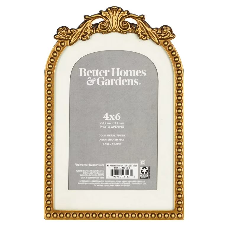 Better Homes & Gardens 4x6 Primrose Tabletop Picture Frame, Gold | Walmart (US)