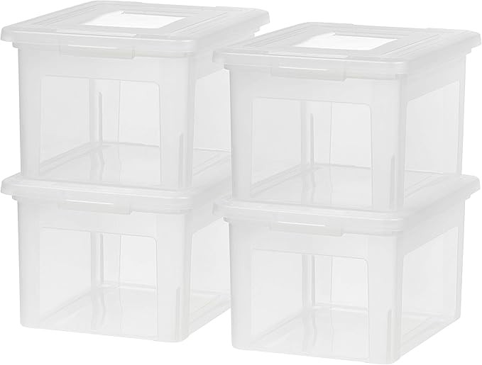IRIS USA FB-21EE Letter and Legal Size File Box, Letter & Legal, Clear, 4 Pack | Amazon (US)