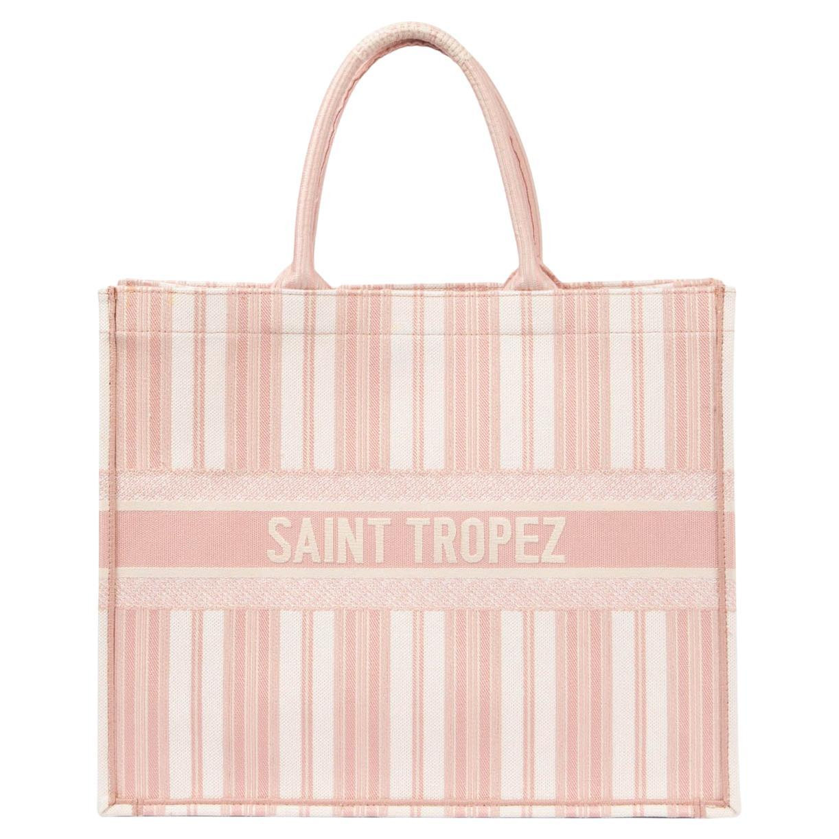 CHRISTIAN DIOR pink 2019 DIORIVIERA SAINT TROPEZ LARGE BOOK Tote Bag | 1stDibs