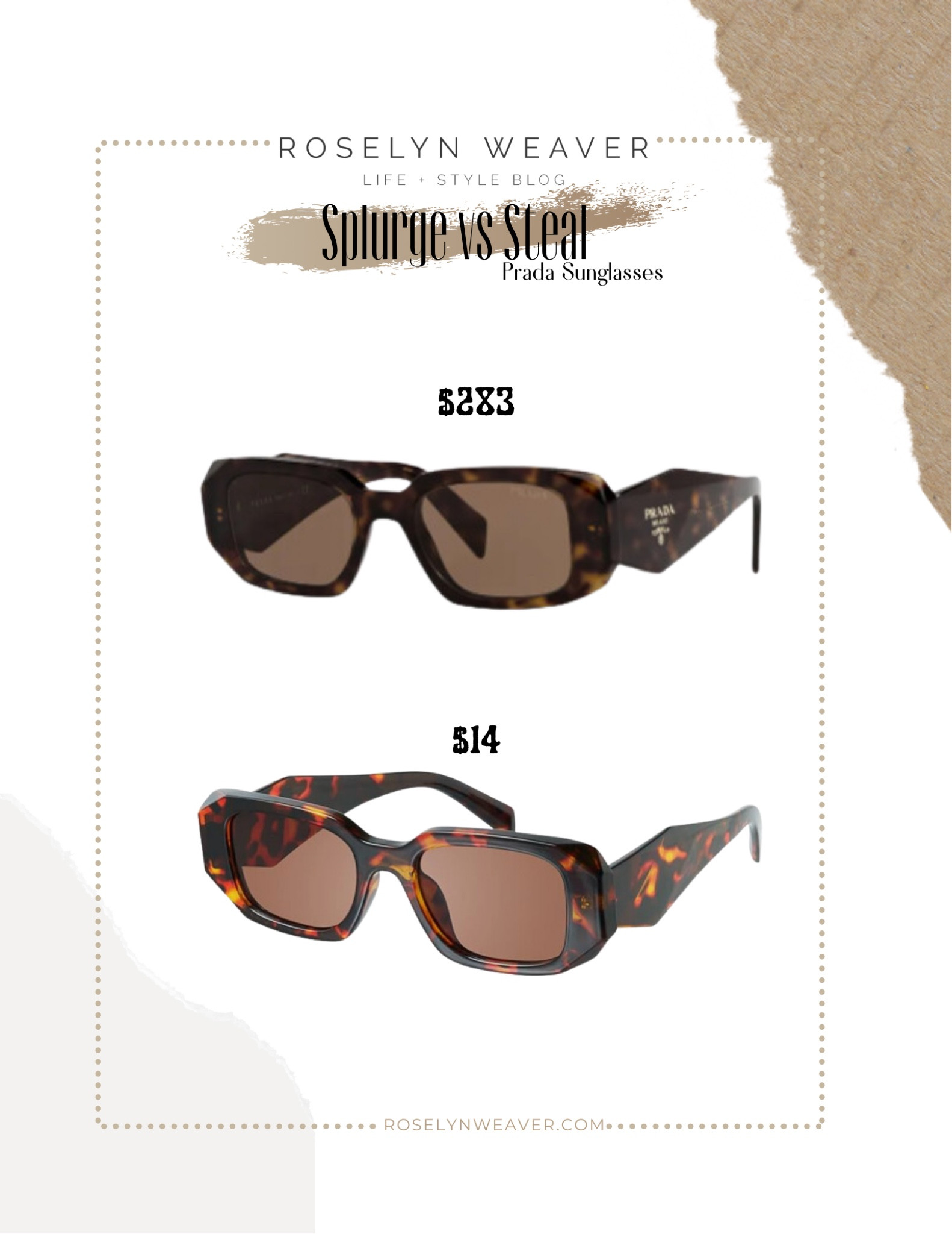 Splurge vs Save - Prada sunglasses 

#LTKstyletip #LTKfindsunder50 #LTKsalealert