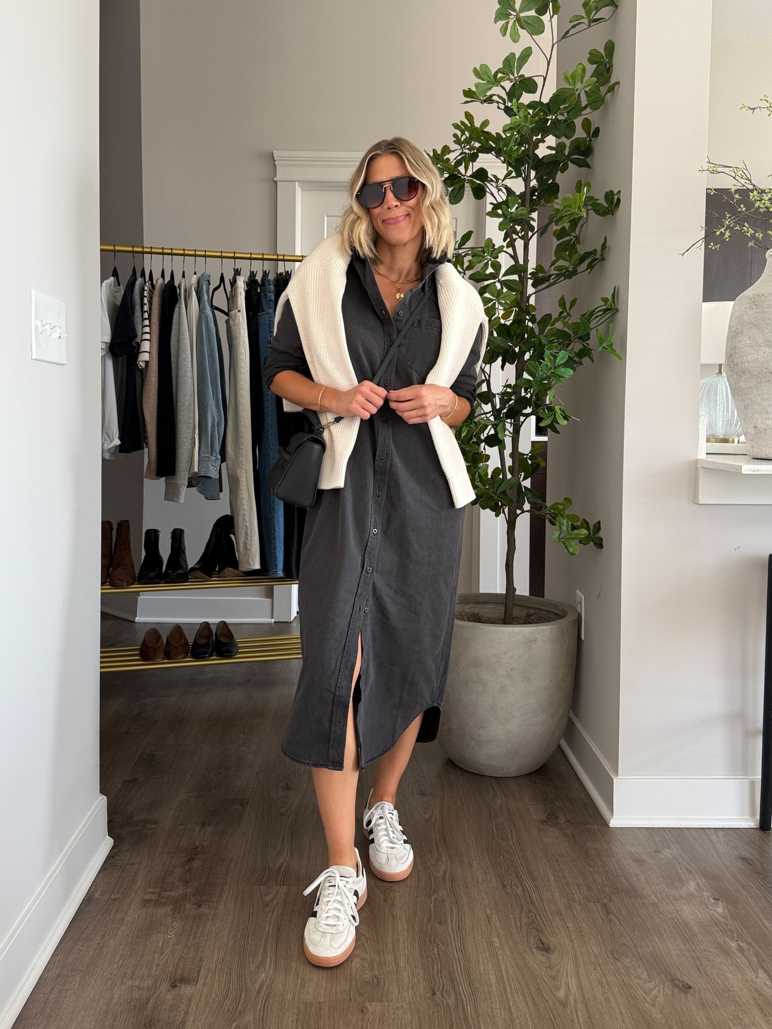 Wearing XS shirt dress, small 1/2 zip sweater, sneakers tts

#LTKStyleTip #LTKOver40 #LTKFindsUnder100