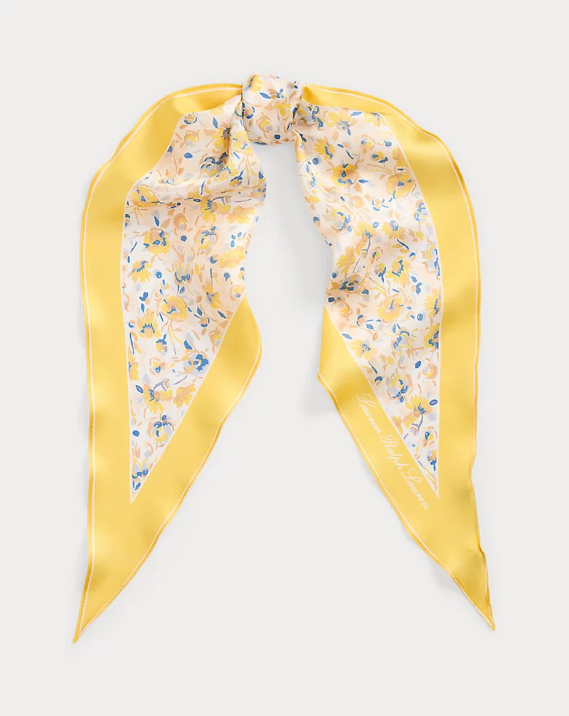Maia Floral Silk Twill Diamond Scarf for Women | Ralph Lauren® UK | Ralph Lauren (UK)