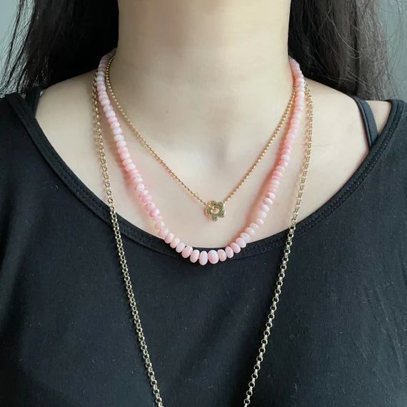 Natural pink opal candy necklace | Etsy | Etsy (US)