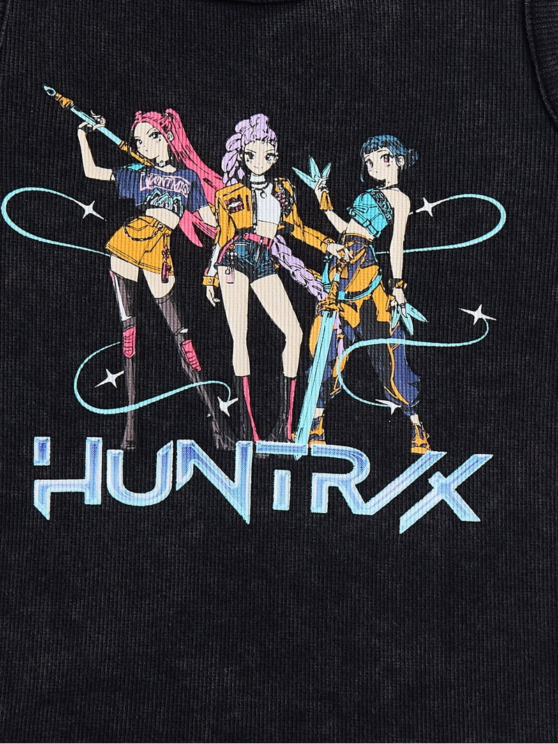 KPop Demon Hunters Girls Huntrix Trio Mineral Wash Graphic Tank Top, Sizes 4-16 | Walmart (US)
