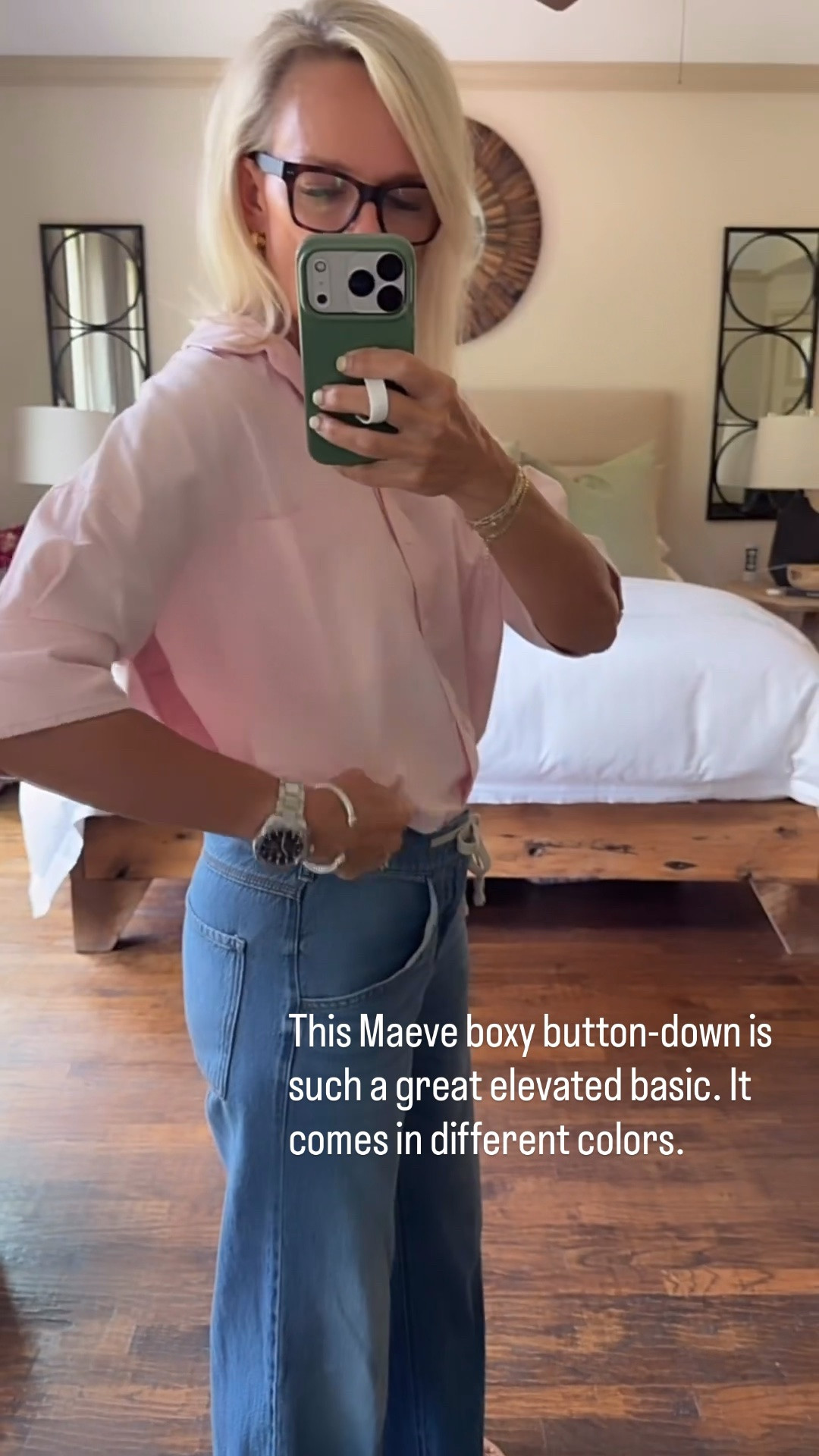 This Maeve boxy button-down is such a great elevated basic. The crisp cotton fabric, relaxed fit, and elbow-length sleeves make it easy to wear tucked, untucked, or half-tucked with your favorite denim. I paired it with my go-to Anthropologie jeans for an effortless everyday look.

💡 LTK MADE EASY
❤️ Heart = Support my posts!
🔖 Save = Get sale & restock alerts
📋 Lists = Keep favorites organized
📲 Share = Send lists and products to a friend. Hello, Christmas List!
💬 Comment = Ask me anything about what I’m wearing. :-)

#LTKootd #LTKOver40 #LTKSeasonal