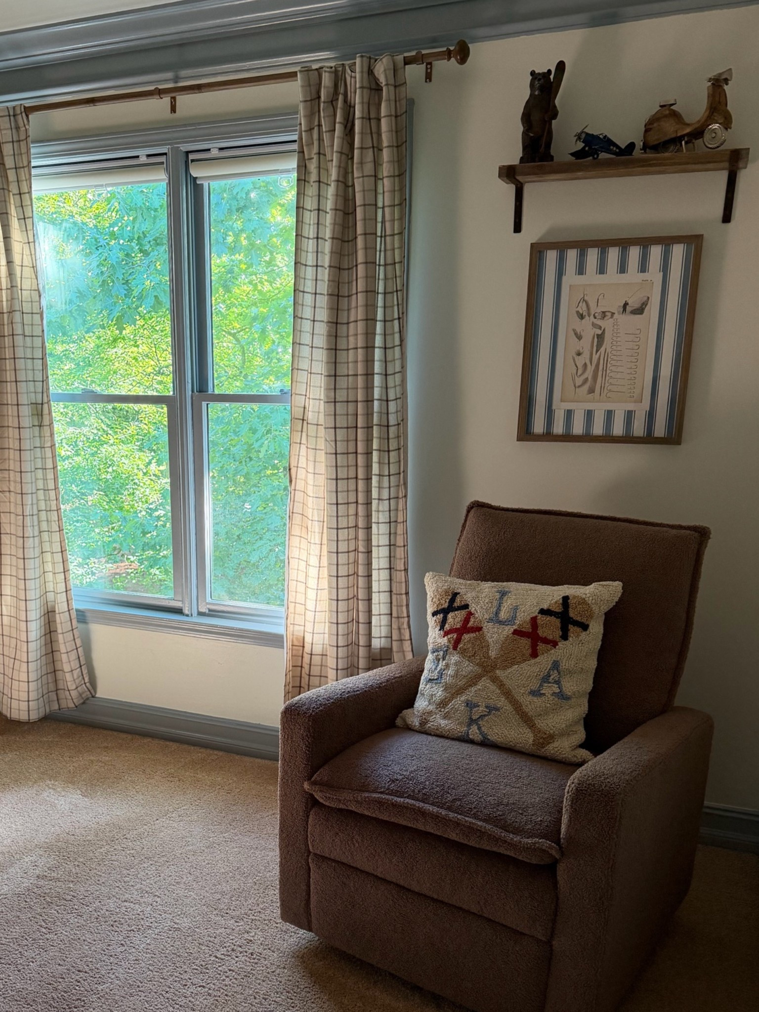 This glider for the babies nursery is sooo comfy! It’s glides/rocks and reclines!! Also loving this blackout pull down shades and plaid curtains!!!!

#LTKmomlife #LTKHome #LTKBaby