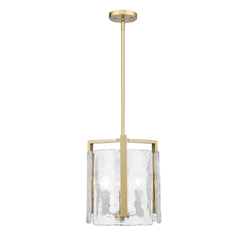 Everly Quinn Lynsea 3 - Light Brushed Champagne Bronze Drum Pendant & Reviews | Wayfair | Wayfair North America