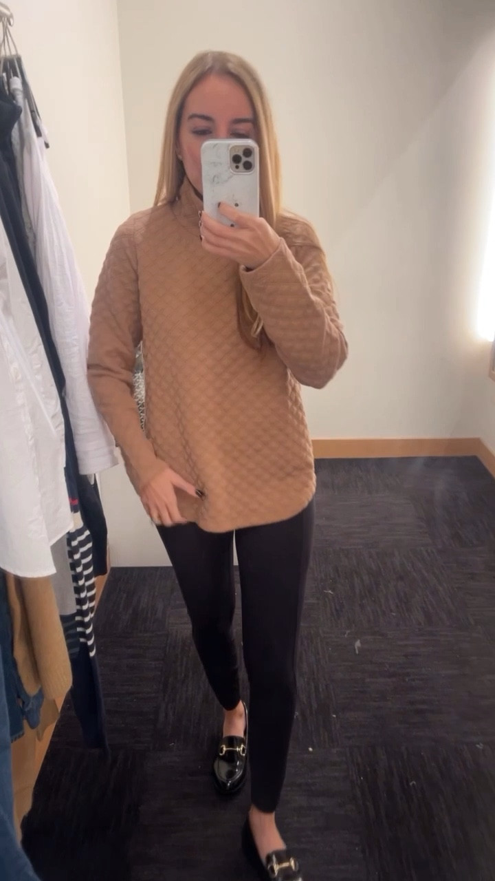 Beautiful quilted sweater, long cardigan, wide jeans 40%off 
Loafer shoes, sweater dress 