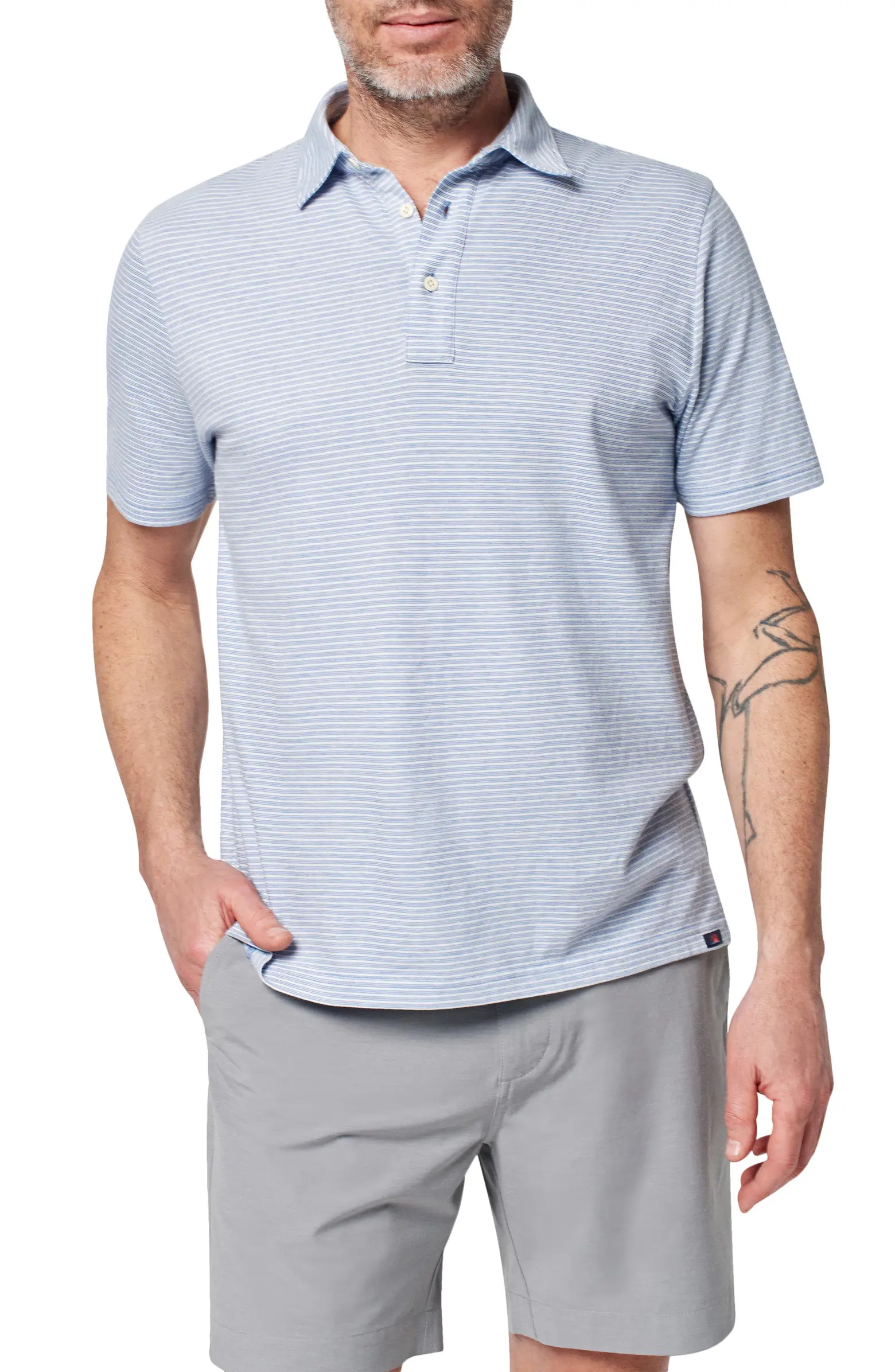 Cloud Stripe Cotton & Modal Polo | Nordstrom